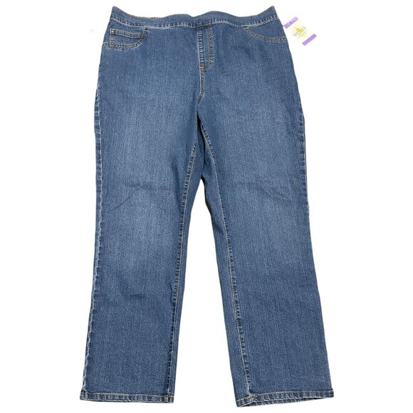 Catherines Timeless Fit Pull On Stretch Jeans (2) 1X Elastic Waist Normcore Mom - Picture 2 of 16